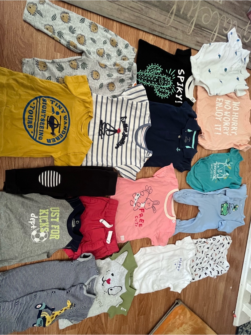 Boy 0-12 months baby Short-Sleeve Tops - Pink, Yellow, Navy, Teal, Gray, White